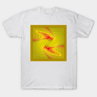 twisted golden yellow design T-Shirt